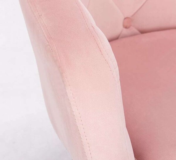 LuxuryForm DESIGN Kreslo ANDORA VELUR na striebornom tanieri - svetlo ružové
