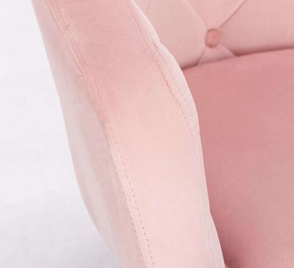 LuxuryForm DESIGN Kreslo ANDORA VELUR na čiernom tanieri - svetlo ružové