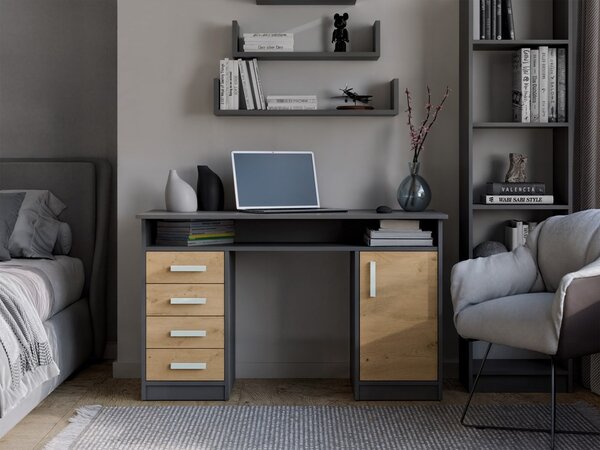 TP Living Písací stôl ADA 125 cm dub Artisan/antracitový