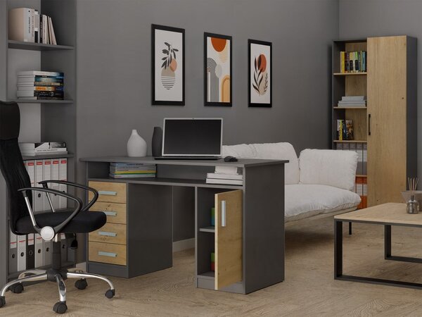 TP Living Písací stôl ADA 125 cm dub Artisan/antracitový