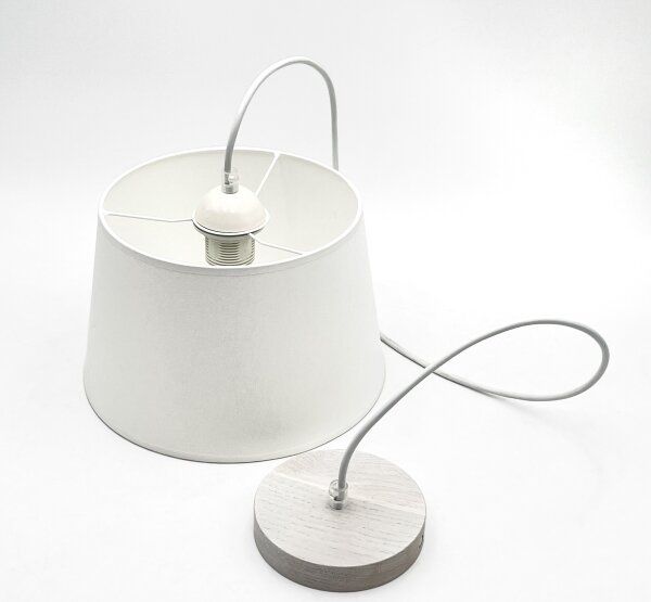 Závesné svietidlo AIDA na lanku 1xE27/60W/230V, priemer 25 cm, dub/biela