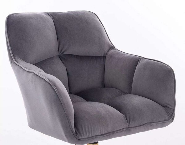 LuxuryForm DESIGN Kreslo AMALFI VELUR na striebornom kríži - tmavo šedé