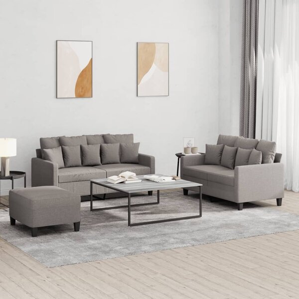 Maison Exclusive – 3-dielna sedacia súprava s vankúšmi, látka v odtieni taupe