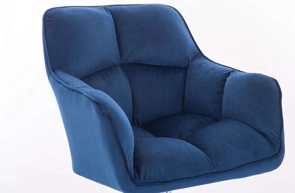 LuxuryForm DESIGN Kreslo AMALFI VELUR na čiernom tanieri - modré