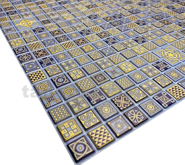 Obkladové panely 3D PVC TP10027076, rozmer 955 x 480 mm, fialová mozaika, GRACE
