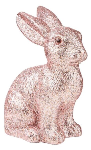 EASTER Zajac trblietavý 15 cm sv. ružová