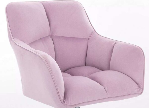 LuxuryForm DESIGN Kreslo AMALFI VELUR na striebornej podstave s kolieskami - levanduľa