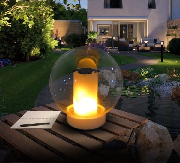 LED Solárna vodeodolná lampa LED/900mAh IP68 biela