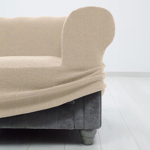 Super strečové poťahy HARMONIA smotanová dvojkreslo (š. 140 - 180 cm)