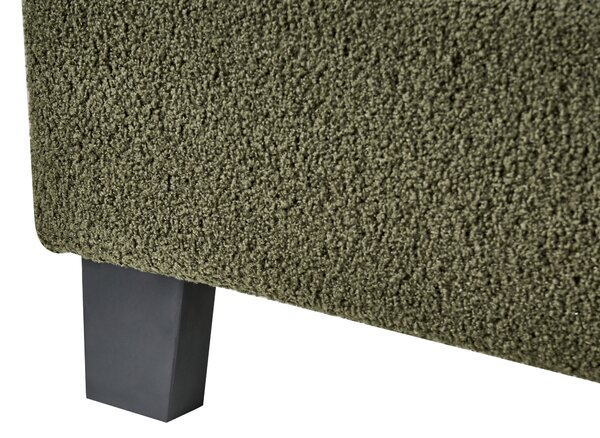 Posteľ čalúnená tmavozelená buklé 180 x 200 cm rám postele s roštom bez čela spálňa moderný minimalistický štýl