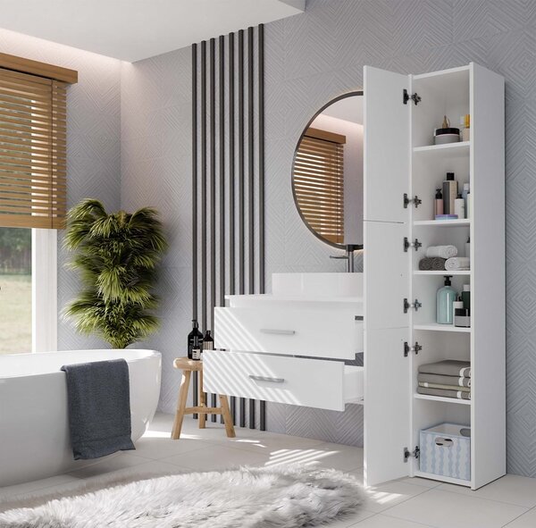 TP Living Závesná skrinka pod umývadlo s doskou NEL 2S 80 cm biela