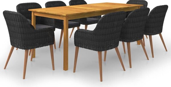 Maison Exclusive – 9-dielna záhradná jedálenská súprava, čierna