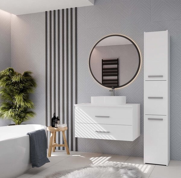 TP Living Závesná skrinka pod umývadlo s doskou NEL 2S 80 cm biela