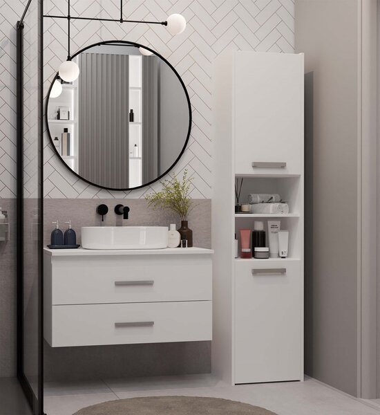 TP Living Závesná skrinka pod umývadlo s doskou NEL 2S 80 cm biela
