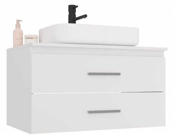 TP Living Závesná skrinka pod umývadlo s doskou NEL 2S 80 cm biela