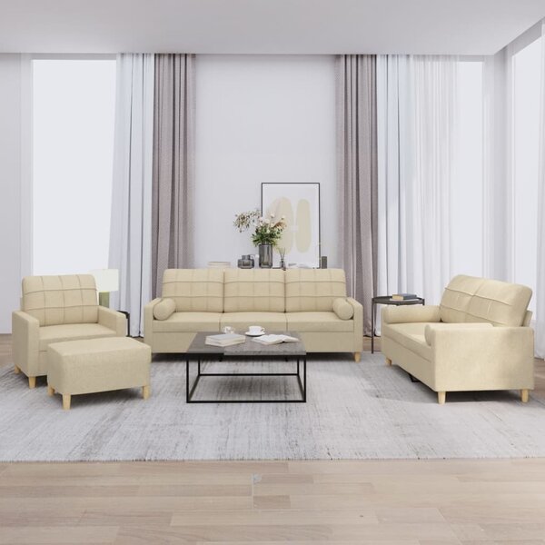 Maison Exclusive – 4-dielna sedacia súprava s vankúšmi, krémová látka