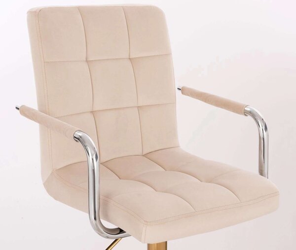 LuxuryForm DESIGN Stolička VERONA VELUR na čiernom kríži - krémová