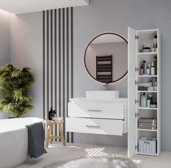 TP Living Závesná skrinka pod umývadlo s doskou NEL 2S 80 cm biela