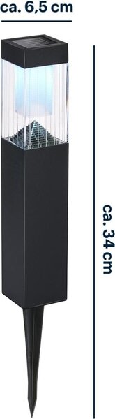 Grundig Solárne záhradné osvetlenie 1 kus - Záhradná lampa so solárnou energiou - Solárna lampa - Záhradné svietidlá - Vonkajšie LED osvetlenie - Čierna