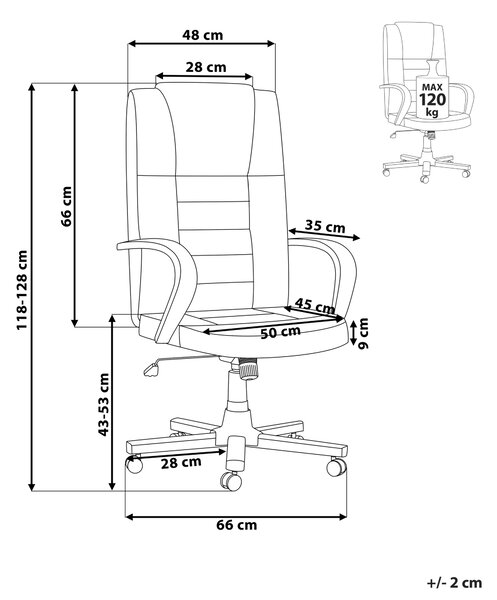 Masážne kreslo béžová koža otočné s kolieskami ergonomické nastaviteľná výška moderný štýl kancelária