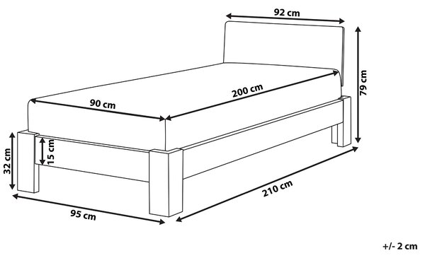 Posteľ biela borovicové drevo 90 x 200 cm s čelom lamelový rošt moderný škandinávsky štýl spálňa detská izba