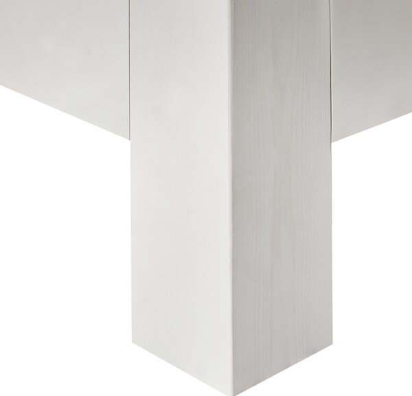 Posteľ biela borovicové drevo 90 x 200 cm s čelom lamelový rošt moderný škandinávsky štýl spálňa detská izba