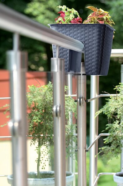 Prosperplast Tuhlík na zábradlie Ratona mocca 40 cm