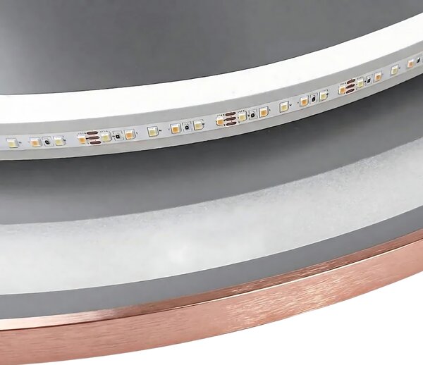 REA Okrúhle dotykové zrkadlo s LED osvetlením MMJ 80 cm medené
