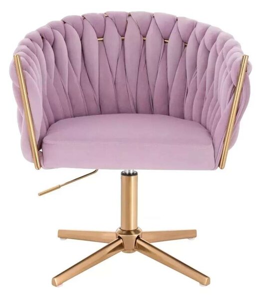 LuxuryForm DESIGN Kreslo NORDEN VELUR na zlatom kríži - levanduľa