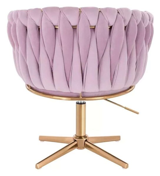 LuxuryForm DESIGN Kreslo NORDEN VELUR na zlatom kríži - levanduľa