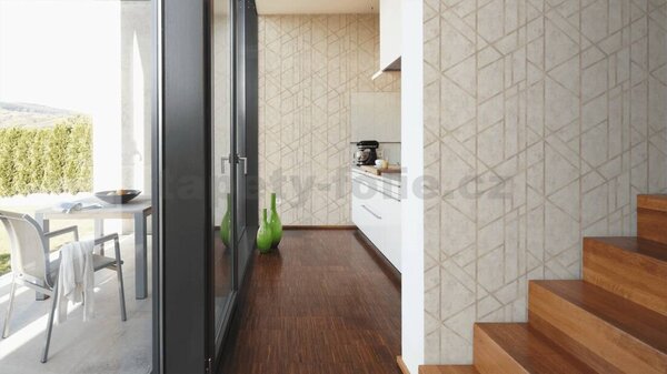 Vliesové tapety na stenu Metropolitan Stories 36928-4, rozmer 10,05 m x 0,53 m, grafický vzor hnedý na krémovom podklade, A.S. CRÉATION