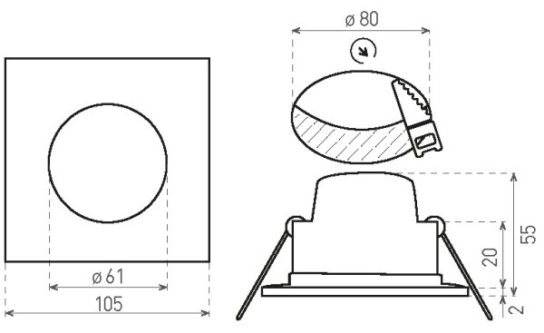 LED Kúpeľňové podhľadové svietidlo BONO LED/8W/230V 3000K IP65 biela