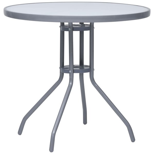 Maison Exclusive – Záhradný stôl, svetlosivý, 80 cm, oceľ a sklo