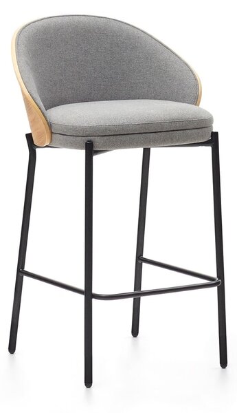 Sivá/v prírodnej farbe barová stolička (výška sedadla 65 cm) Eamy – Kave Home