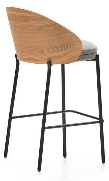 Sivá/v prírodnej farbe barová stolička (výška sedadla 65 cm) Eamy – Kave Home