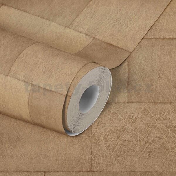 Vliesové tapety na stenu Titanium 3 38201-4, rozmer 10,05 m x 0,53 m, industriálne bloky okrovo hnedé, A.S. CRÉATION