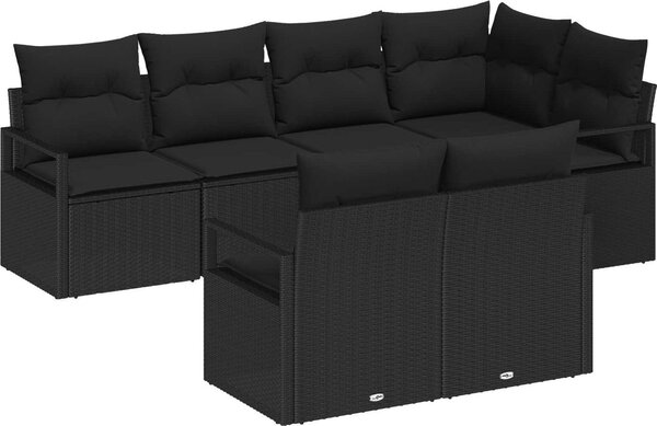 Maison Exclusive – Sedacia súprava, 7 kusov, čierna [syntetický materiál]: Polyratan