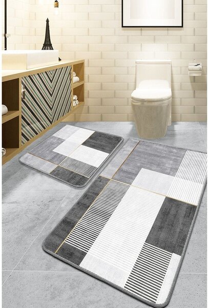 Sivé kúpeľňové predložky v súprave 2 ks 60x100 cm Pendor – Foutastic