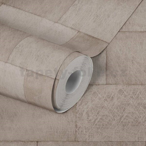 Vliesové tapety na stenu Titanium 3 38201-3, rozmer 10,05 m x 0,53 m, industriálne bloky hnedé, A.S. CRÉATION