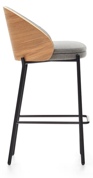 Sivá/v prírodnej farbe barová stolička (výška sedadla 65 cm) Eamy – Kave Home