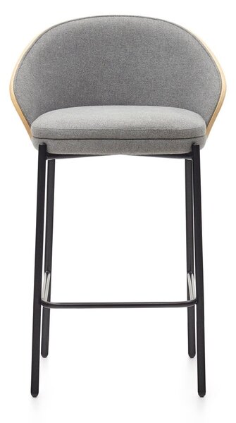 Sivá/v prírodnej farbe barová stolička (výška sedadla 65 cm) Eamy – Kave Home