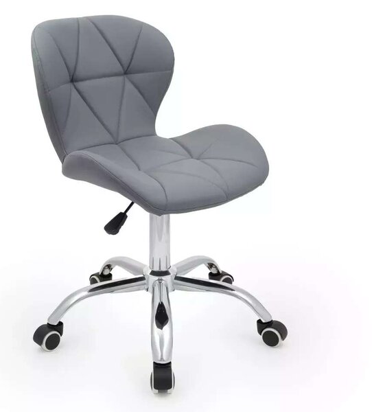 LuxuryForm DESIGN Stolička LIVIO na striebornej podstave s kolieskami - šedá