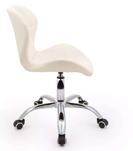 LuxuryForm DESIGN Stolička LIVIO na striebornej podstave s kolieskami - krémová