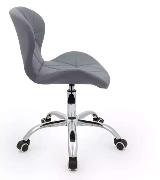 LuxuryForm DESIGN Stolička LIVIO na striebornej podstave s kolieskami - šedá