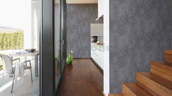 Vliesové tapety na stenu Titanium 3 37840-3, rozmer 10,05 m x 0,53 m, betón sivý so striebornou patinou, A.S. CRÉATION