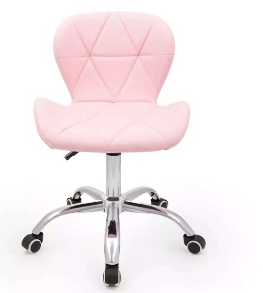 LuxuryForm DESIGN Stolička LIVIO na striebornej podstave s kolieskami - ružová