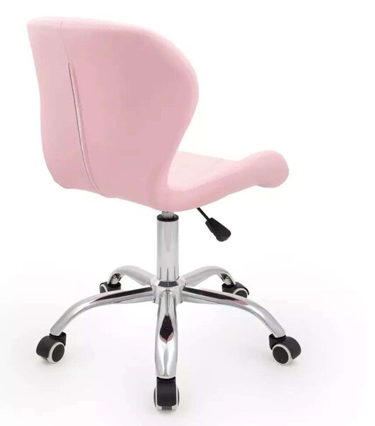 LuxuryForm DESIGN Stolička LIVIO na striebornej podstave s kolieskami - ružová