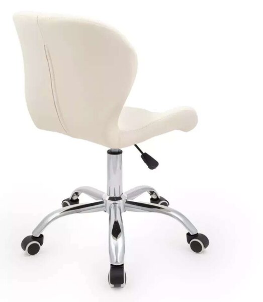 LuxuryForm DESIGN Stolička LIVIO na striebornej podstave s kolieskami - krémová