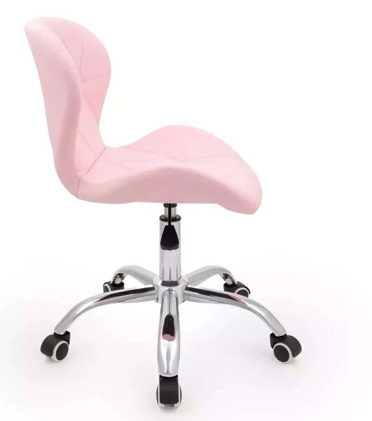 LuxuryForm DESIGN Stolička LIVIO na striebornej podstave s kolieskami - ružová
