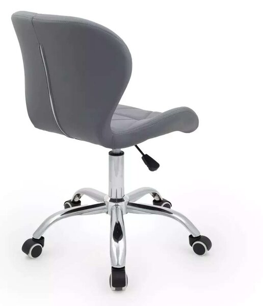 LuxuryForm DESIGN Stolička LIVIO na striebornej podstave s kolieskami - šedá